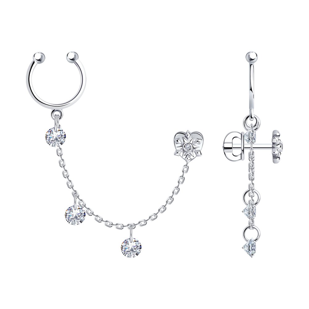 

Серьги из серебра с фианитом SOKOLOV 94024992, 94024992