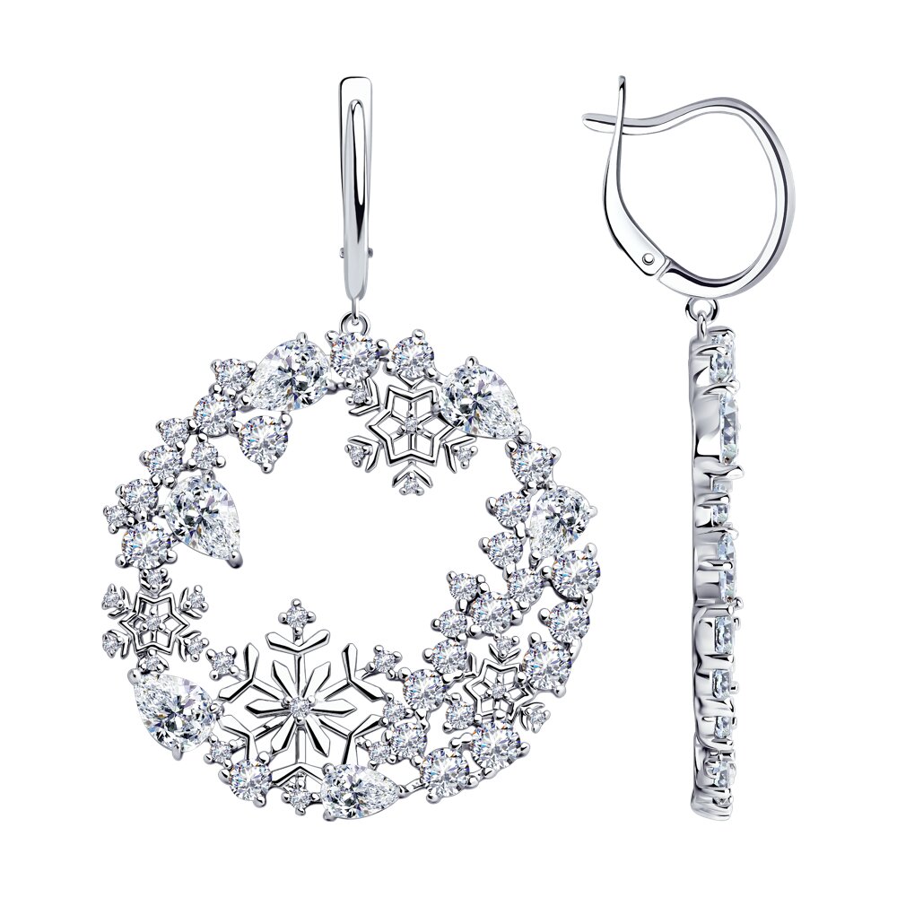 

Серьги из серебра с фианитом SOKOLOV 94025089, 94025089