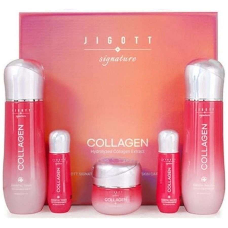 Набор средств для лица Jigott тонер эмульсия крем Signature Collagen Essential Skin Care 3250₽