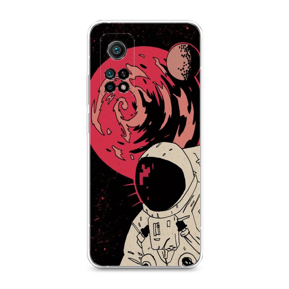 

Чехол на Xiaomi Mi 10T"Космонавт возле Марса", Черный;красный, 37750-2