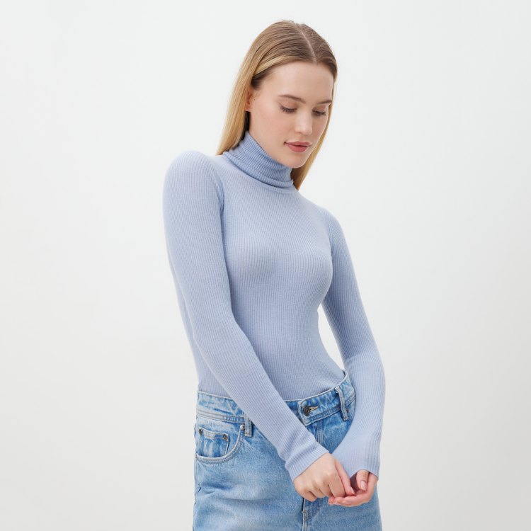 

Водолазка женская Maison David 19AW0115 голубая L, Голубой, 19AW0115