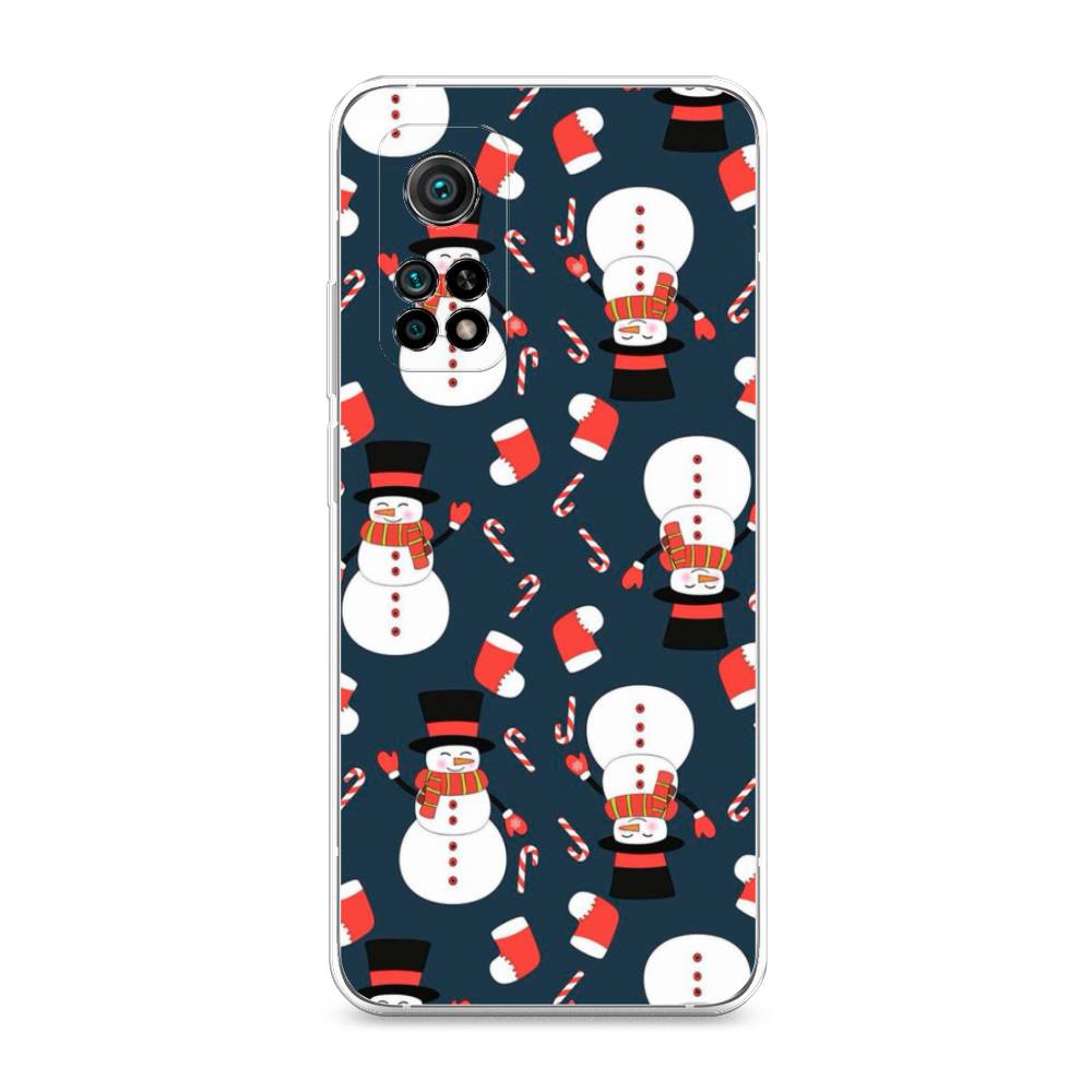 

Чехол на Xiaomi Mi 10T"Синие снеговики", Синий;белый;красный, 37750-5