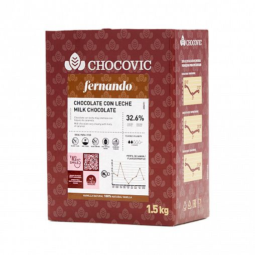 Молочный шоколад Chocovic Fernando 32,6%, 1,5 кг