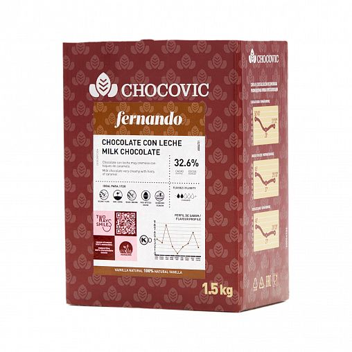 

Молочный шоколад Chocovic Fernando 32,6%, 1,5 кг, Chocovic Fernando 32,6%