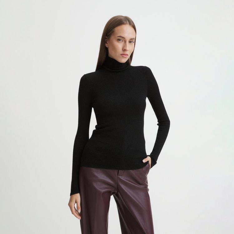 

Водолазка женская Maison David 19AW0115 черная M, Черный, 19AW0115
