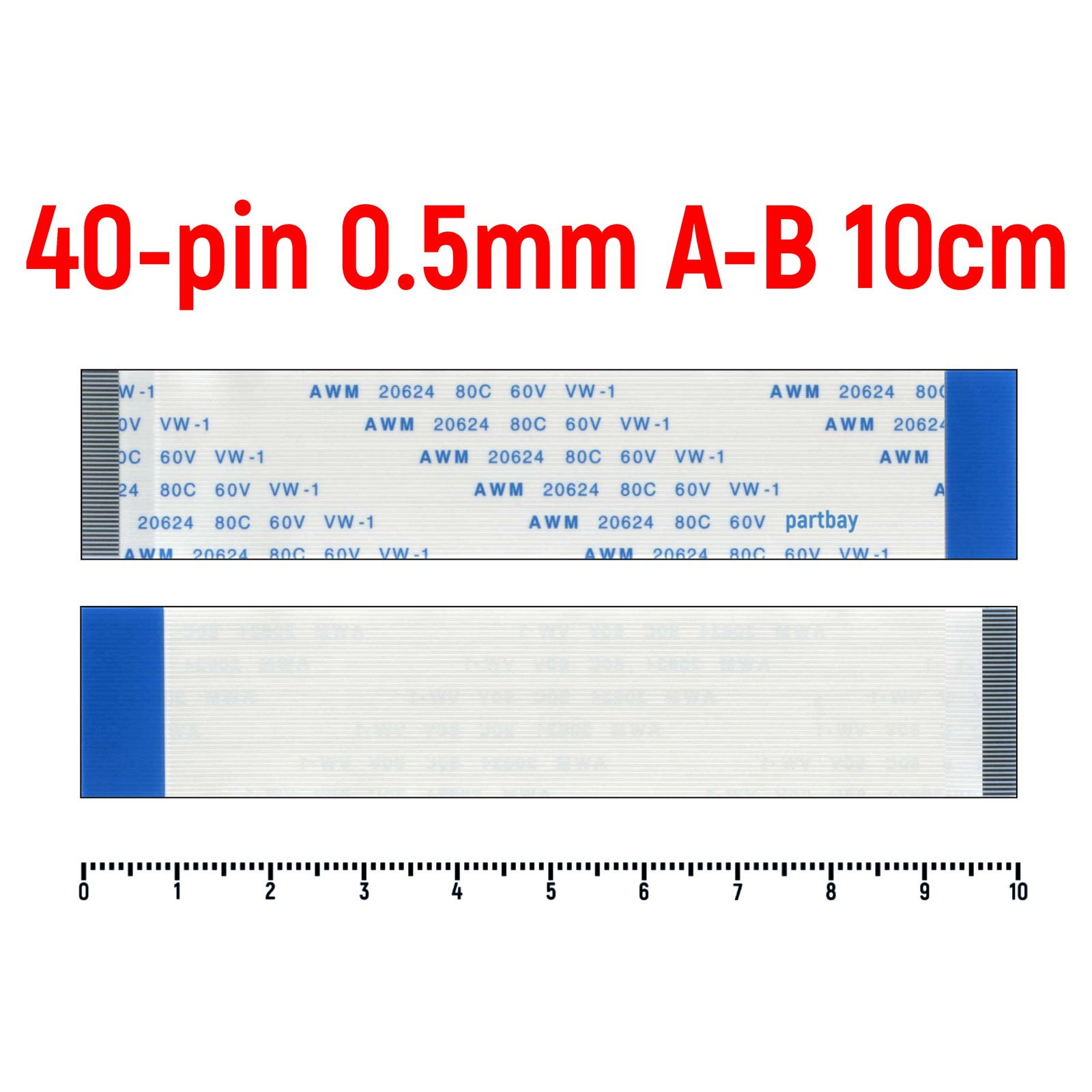 

Шлейф FFC 40-pin Шаг 0.5mm Длина 10cm