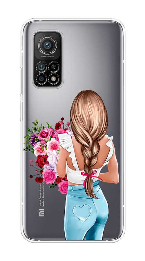 

Чехол на Xiaomi Mi 10T"Девушка с цветами", Коричневый;розовый;голубой, 37750-6