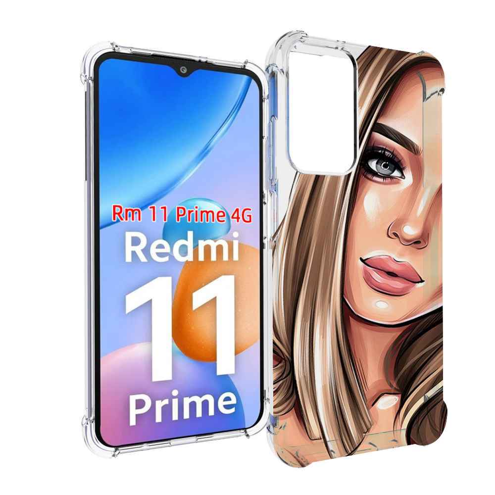 

Чехол MyPads девушка-с-каре женский для Xiaomi Redmi 11 Prime 4G, Прозрачный, Tocco