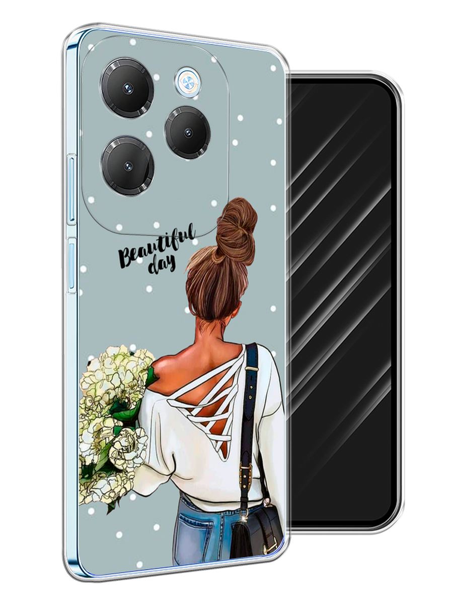 

Чехол Awog на Infinix Hot 40 Pro "Beautiful day", Голубой;коричневый;бежевый, 3105350-1