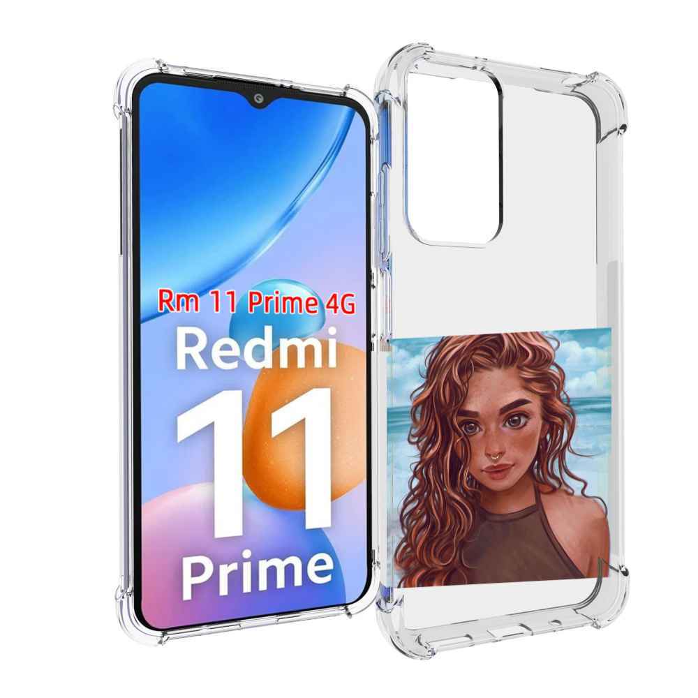 Чехол MyPads девушка-с-пирсингом-на-море женский для Xiaomi Redmi 11 Prime 4G