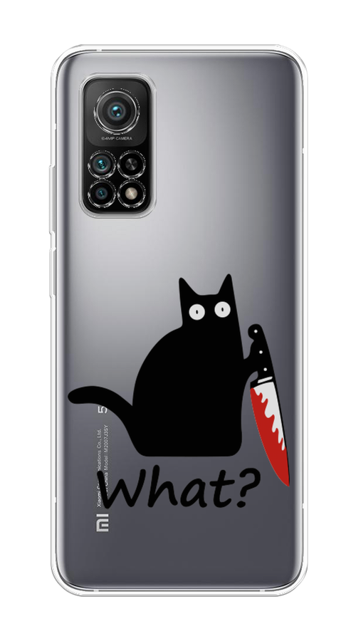 

Чехол на Xiaomi Mi 10T"Котик с ножом", Черный;красный, 37750-6