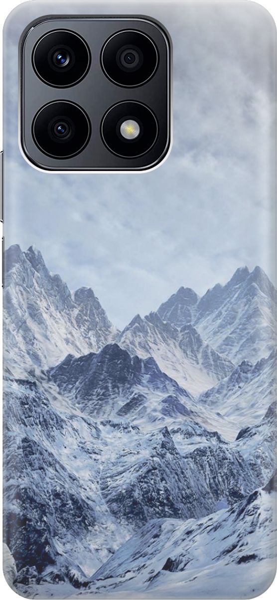 

Силиконовый чехол на Honor X8a с принтом "Снежные горы", Белый;голубой, 158879