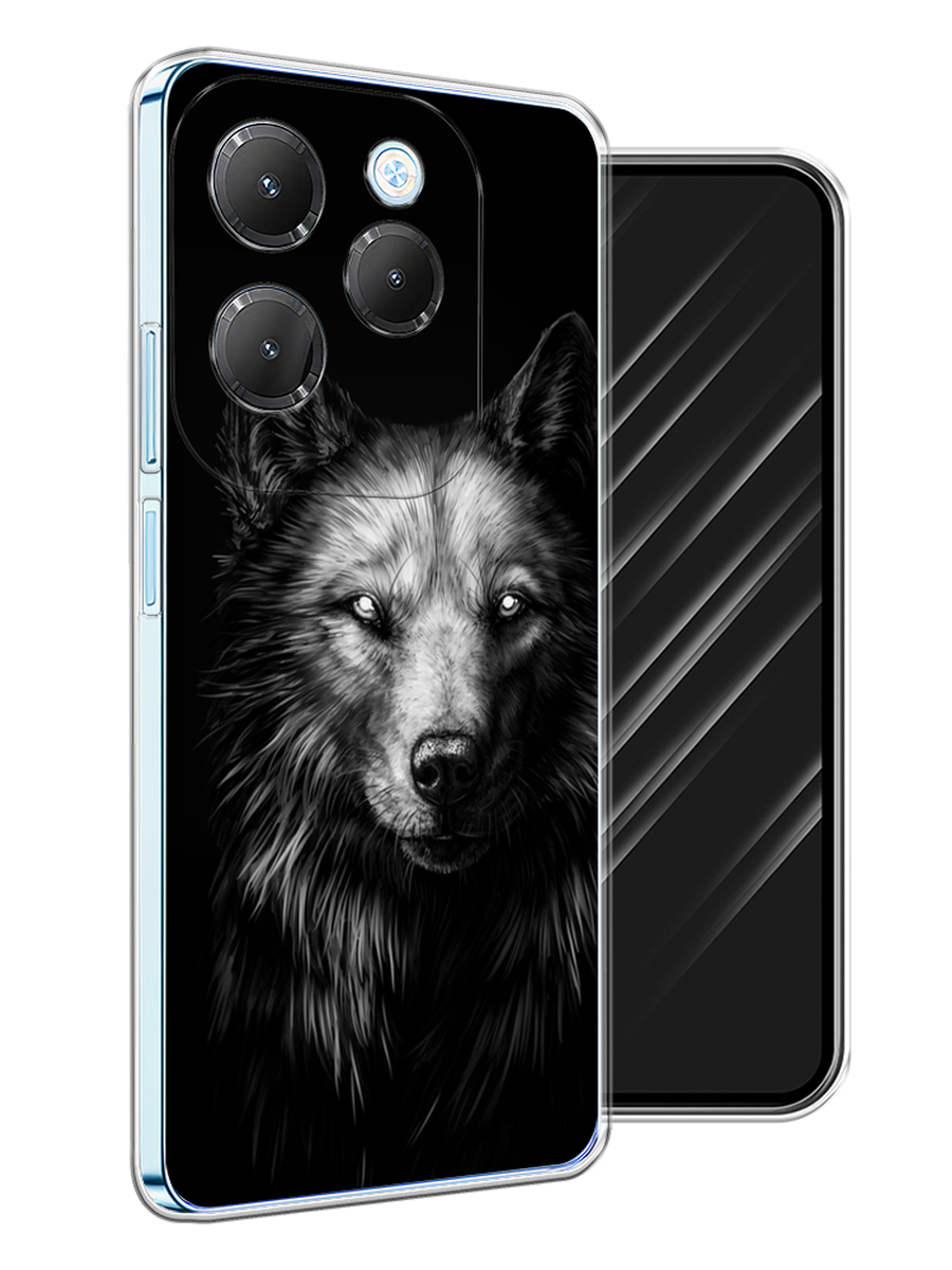 

Чехол Awog на Infinix Hot 40 Pro "Волк черно белый", Серый;бежевый;белый, 3105350-1