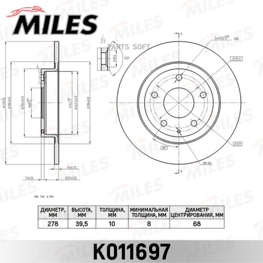 

Тормозной диск Miles K011697
