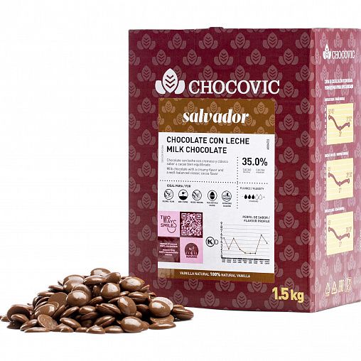 Молочный шоколад Chocovic Salvador 35%, 1,5 кг