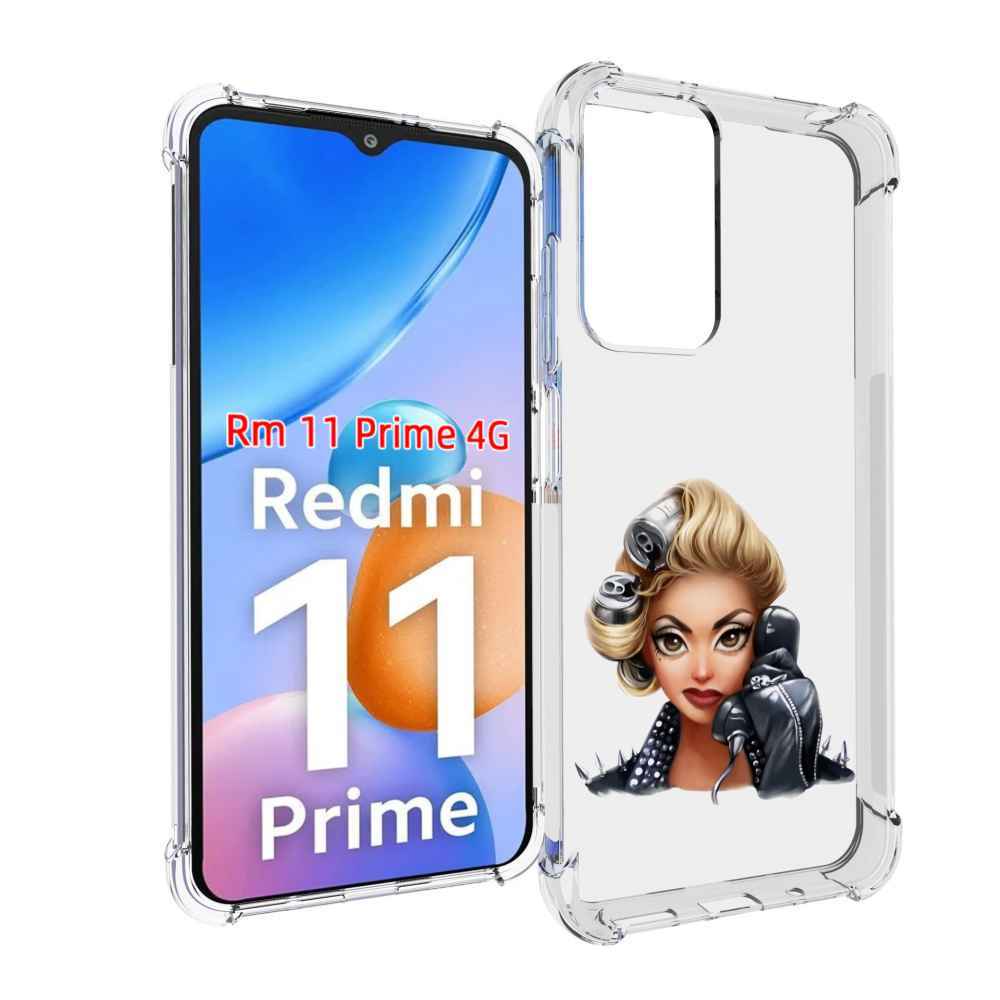 

Чехол MyPads девушка-смайлик-с-телефоном женский для Xiaomi Redmi 11 Prime 4G, Прозрачный, Tocco