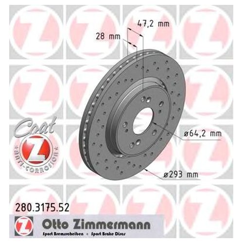 

280.3175.52_Диск Тормозной Передний Sport Honda Cr-V 2.0/2.2Ctdi/Dtec/2.4Vtec 07>