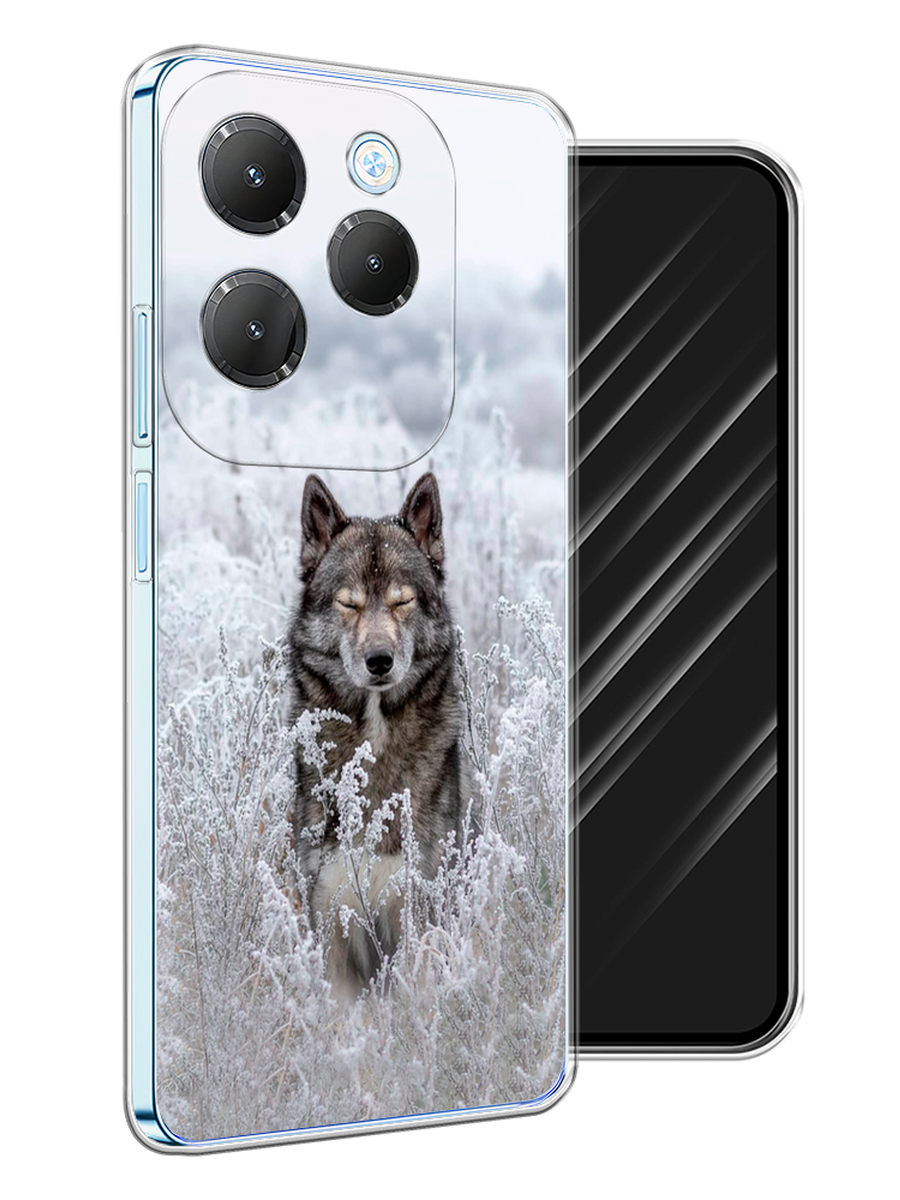

Чехол Awog на Infinix Hot 40 Pro "Волк в поле", Белый;черный, 3105350-1