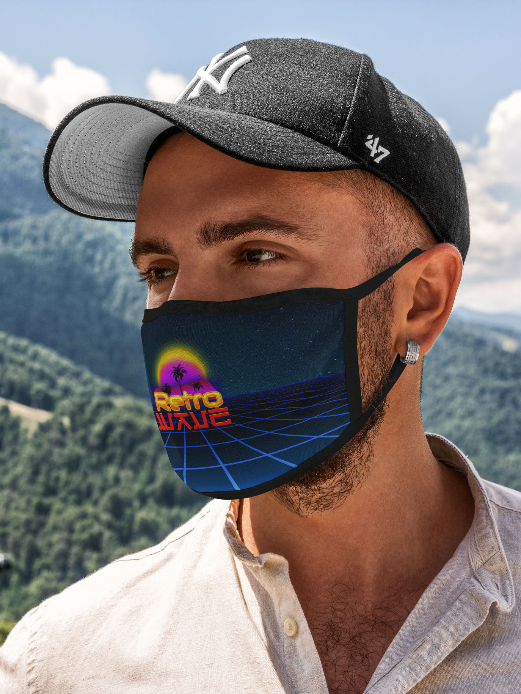 

Многоразовая маска унисекс Burnettie Retro Retrowave, Разноцветный, Retro Retrowave