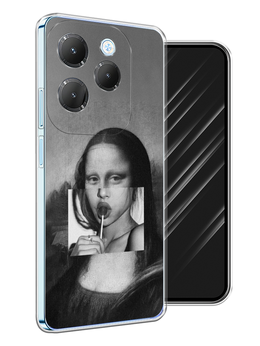 

Чехол Awog на Infinix Hot 40 Pro "Mona Lisa sucking lollipop", Серый, 3105350-1