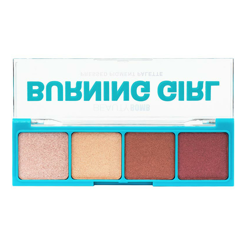 фото Палетка прессованных пигментов для глаз beauty bomb burning girl