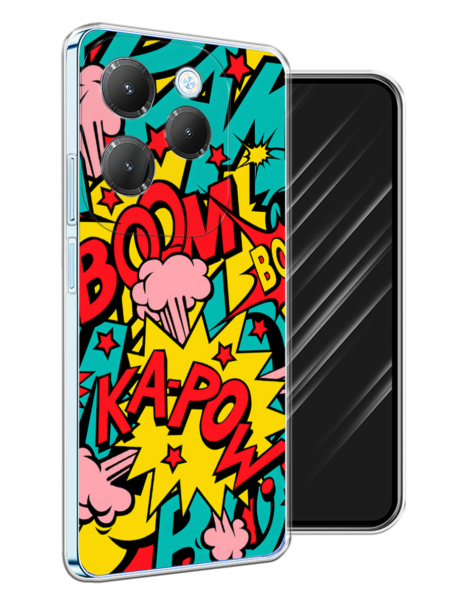 

Чехол Awog на Infinix Hot 40 Pro "Постер pop art", Бирюзовый;желтый;красный, 3105350-1