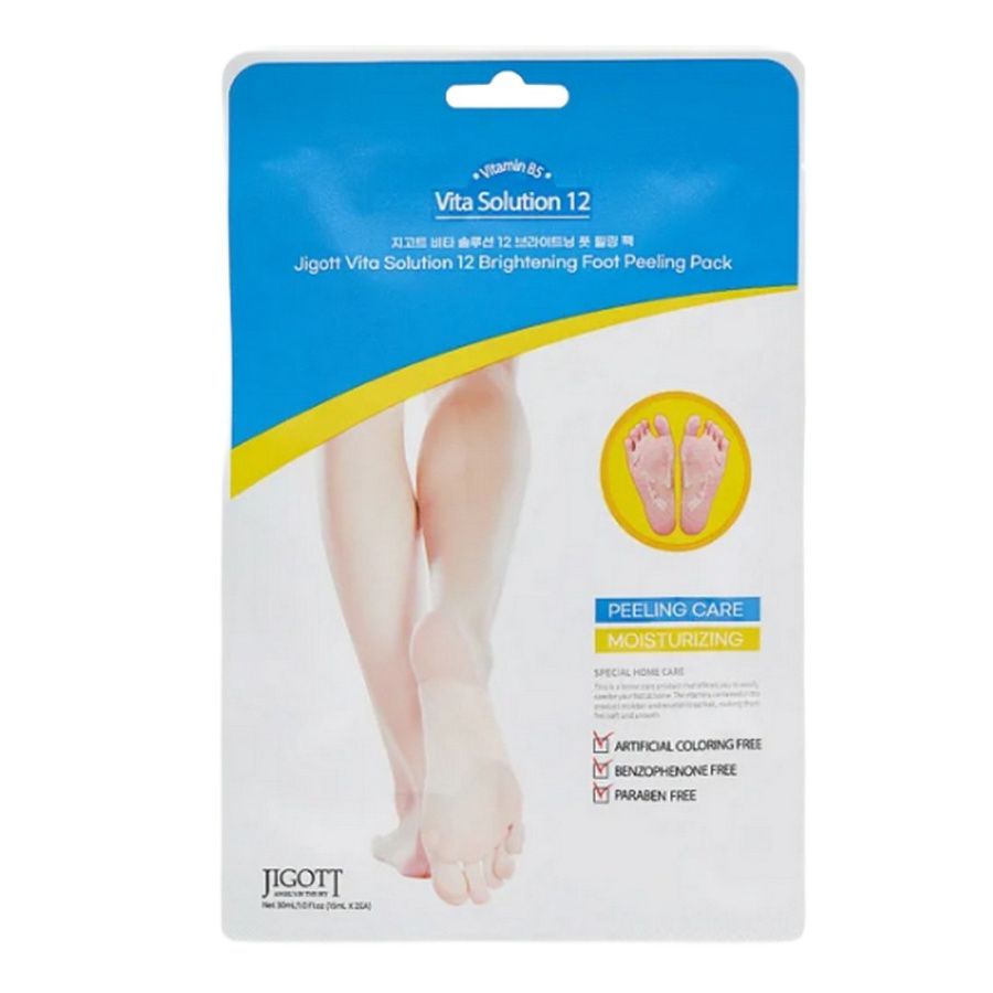 Маска-носки с эффектом пилинга для ног Jigott Vita Solution 12 Brightening, 30 мл