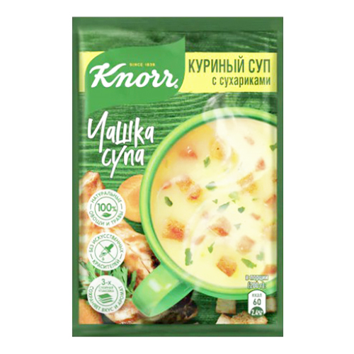 Крем-суп Knorr куриный с сухариками быстрого приготовления 16 г