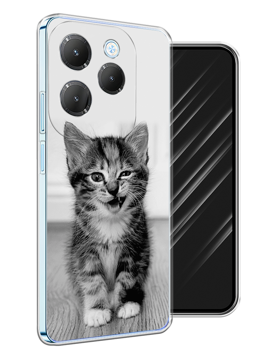 

Чехол Awog на Infinix Hot 40 Pro "Подмигивающий котенок", Черный;серый, 3105350-1