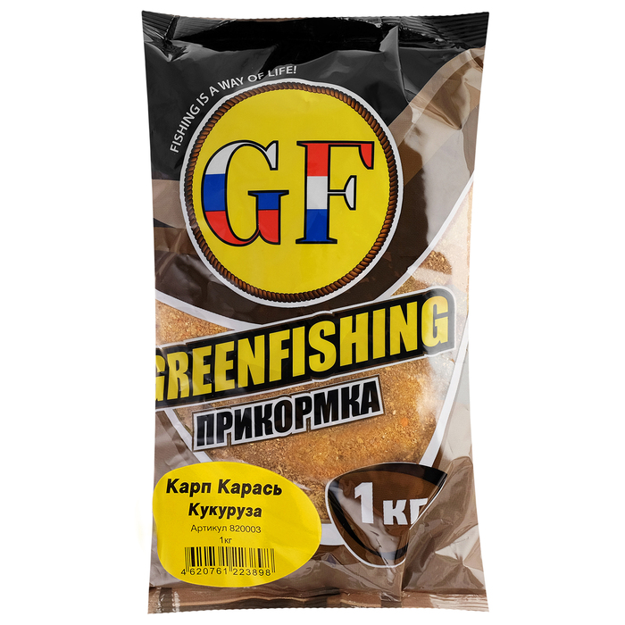 Прикормка Greenfishing GF Карп/Карась Кукуруза 1 кг
