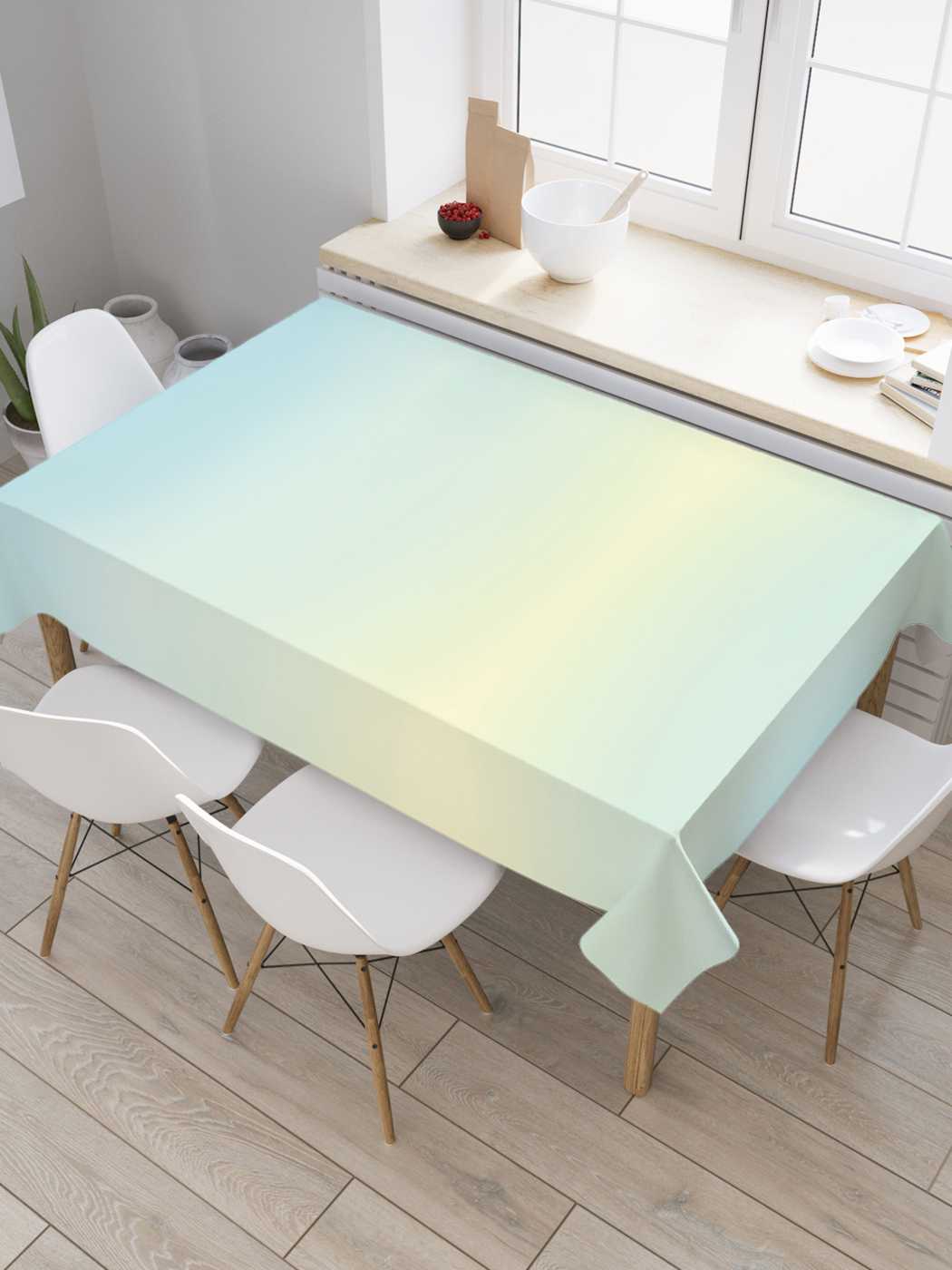 

Скатерть прямоугольная JoyArty "Равномерное полотно" из оксфорда, 120x145 см, Зеленый, Равномерное полотно