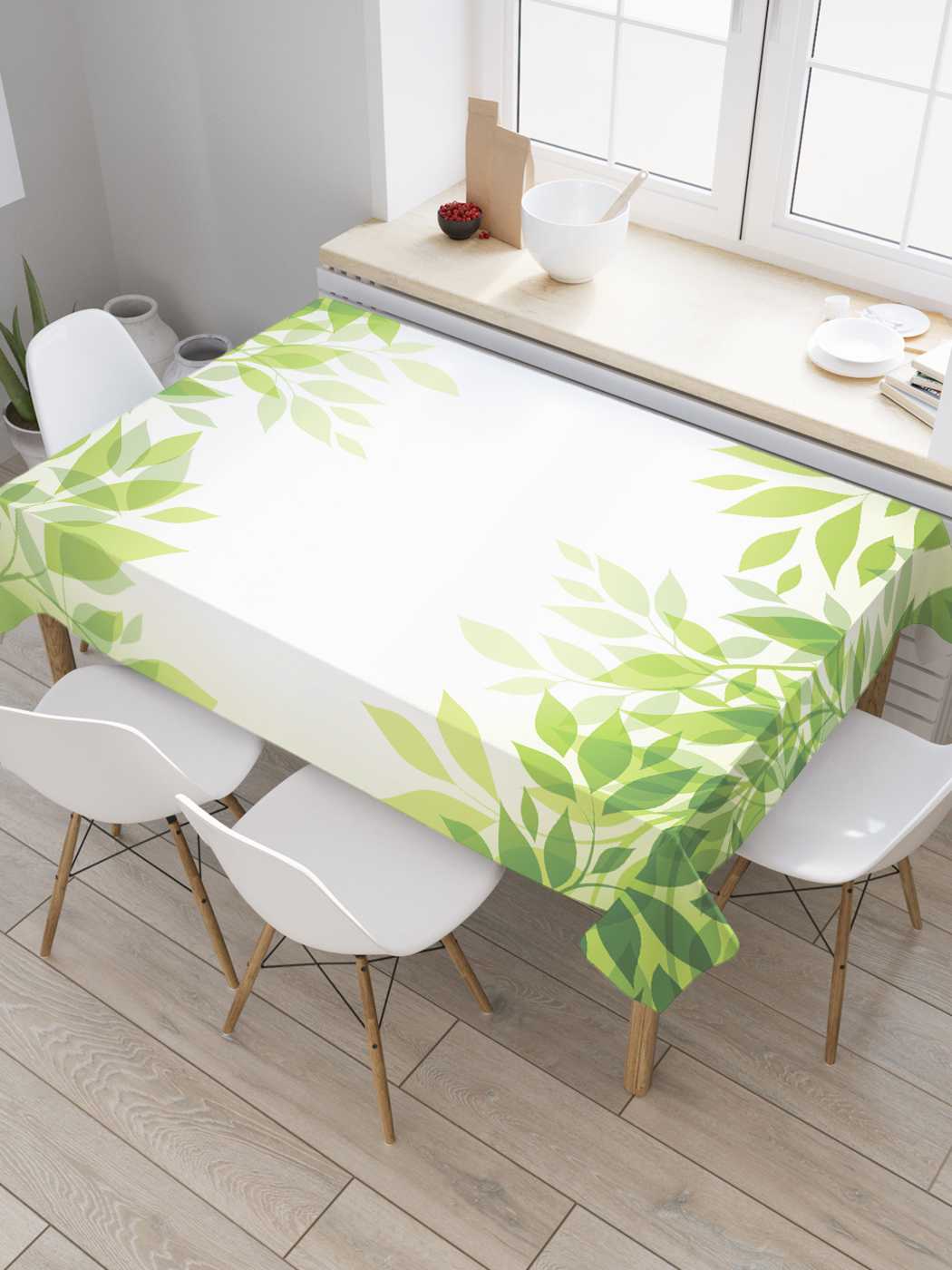 

Скатерть прямоугольная JoyArty "Теплые листья" из оксфорда, 120x145 см, Белый, Теплые листья