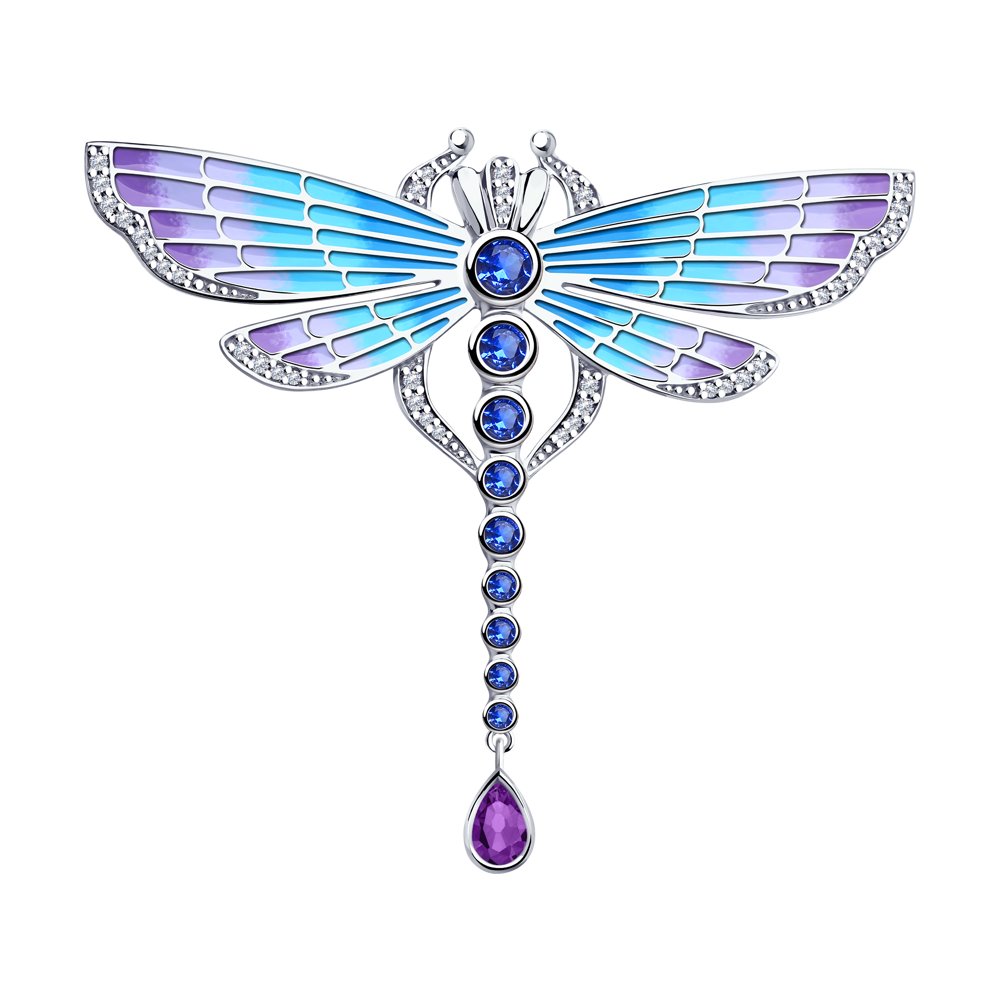 

Брошь из серебра с фианитом/эмалью SOKOLOV 94040170, 94040170