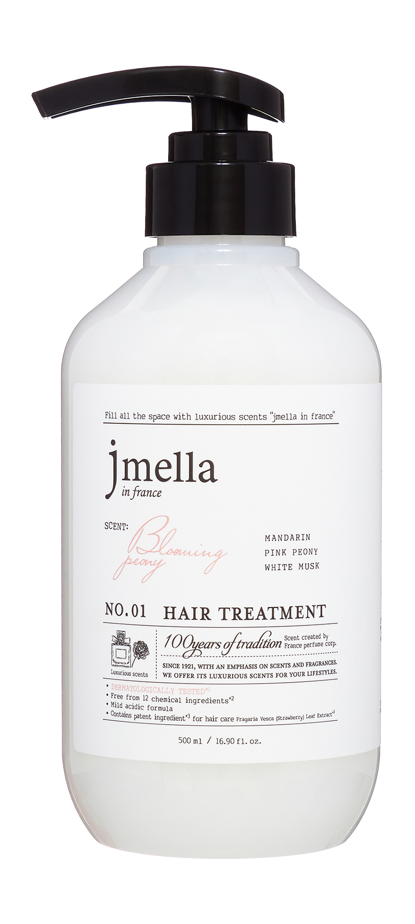 Маска-кондиционер для волос JMELLA BLOOMING PEONY парфюмированный, 500 мл jmella шампунь для волос blooming peony 500 0