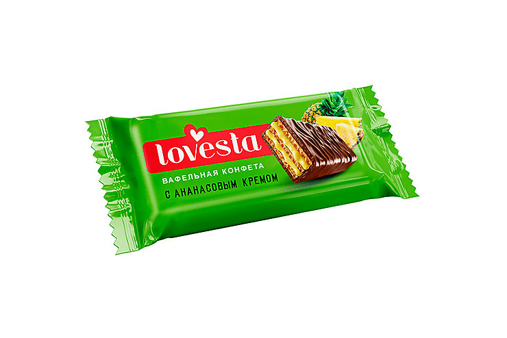 

Вафельная конфета Lovesta с ананасовым кремом (коробка 1,5 кг)
