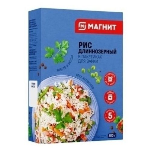 Рис Магнит Длиннозерный шлифованный в варочных пакетиках 80 г х 5 шт 90₽