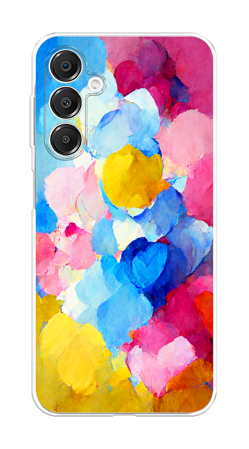 

Чехол на Samsung Galaxy A16 "Яркие пятна", Синий;голубой;желтый;розовый, 2110250-1