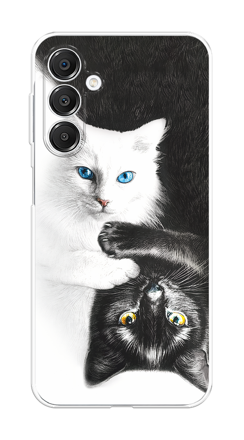

Чехол на Samsung Galaxy A16 "Коты Инь-Янь", Черный;белый;голубой, 2110250-1