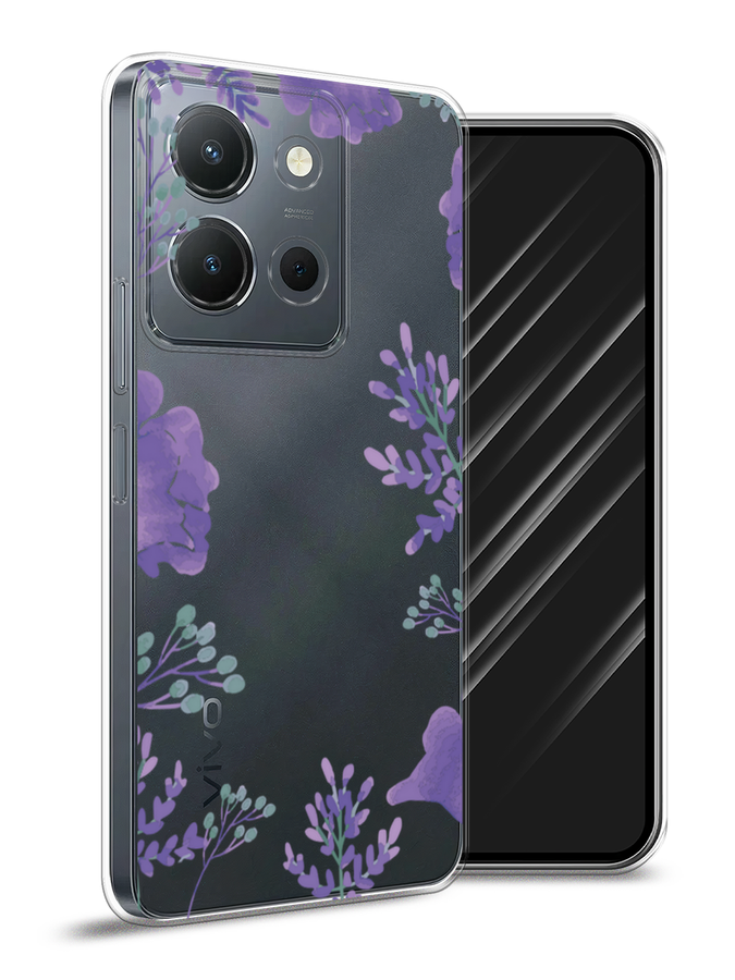 

Чехол Awog на Vivo Y36 4G "Сиреневая цветочная рамка", Прозрачный;фиолетовый, 269250-1