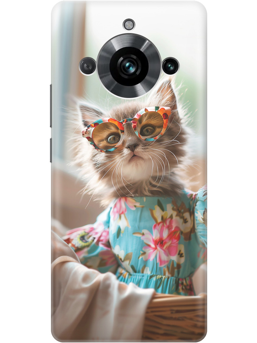 

Силиконовый чехол на Realme 11 Pro/11 Pro+ с рисунком "Кошечка в голубом платье", Белый;голубой;серый, 20000172