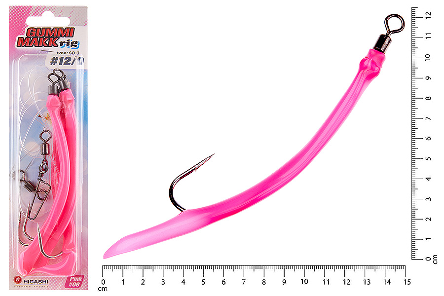 

Оснастка HIGASHI Gummi Makk rig SB3 #06 Pink #12-0