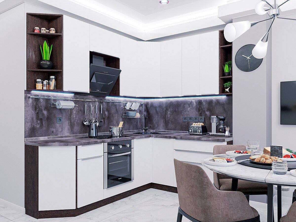 

Vivat Кухня Фьюжн-02 Silky White/Венге 2340*2200/1790*600