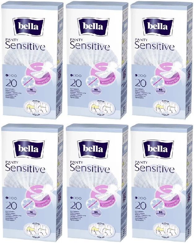 Прокладки Bella ежедневные Panty Sensitive 20штук 6 упаковок прокладки ежедневные экстратонкие bella for teens sensitive 20шт 3 уп