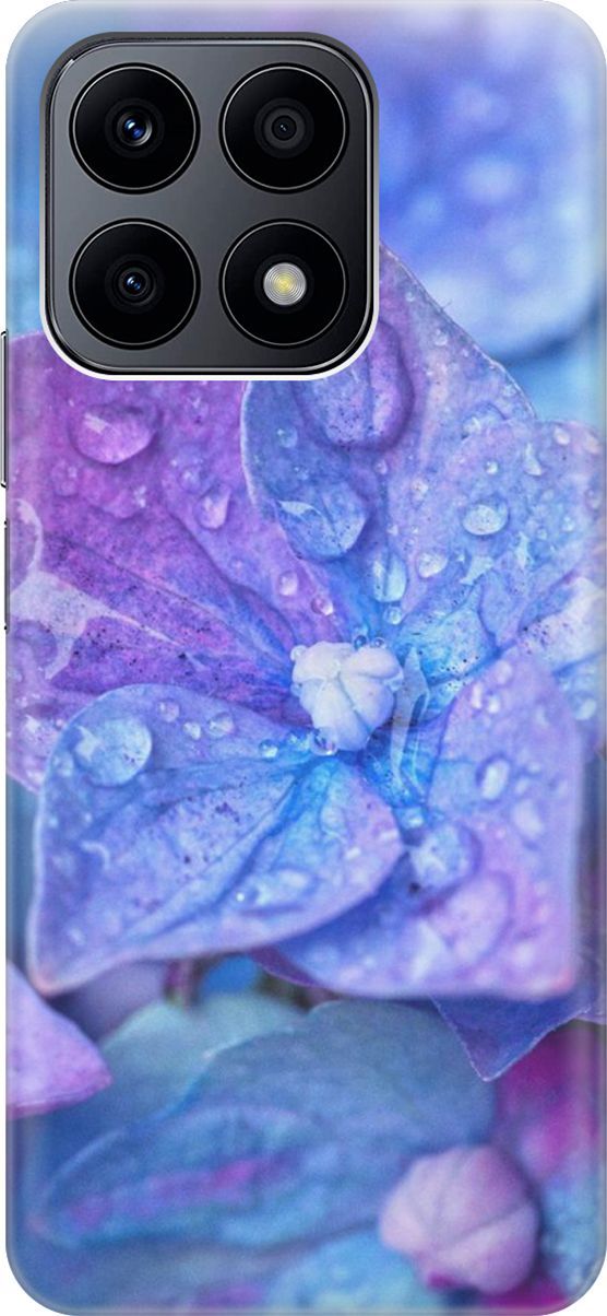 

Силиконовый чехол на Honor X8a с принтом "Голубой цветочек", Голубой;фиолетовый, 158882