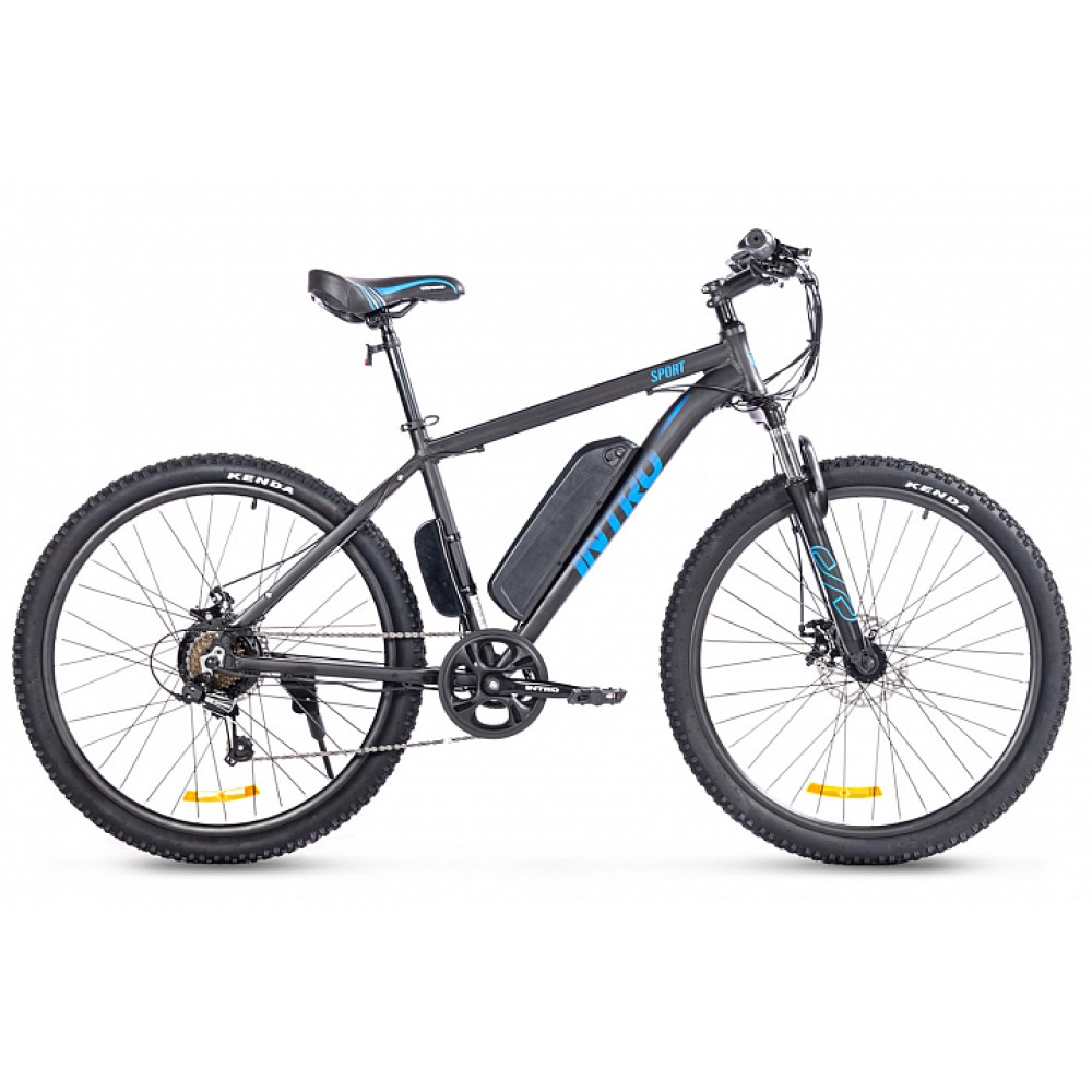 Электровелосипед INTRO Sport (2024), колеса 27.5, до 40км пробег, черно-синий