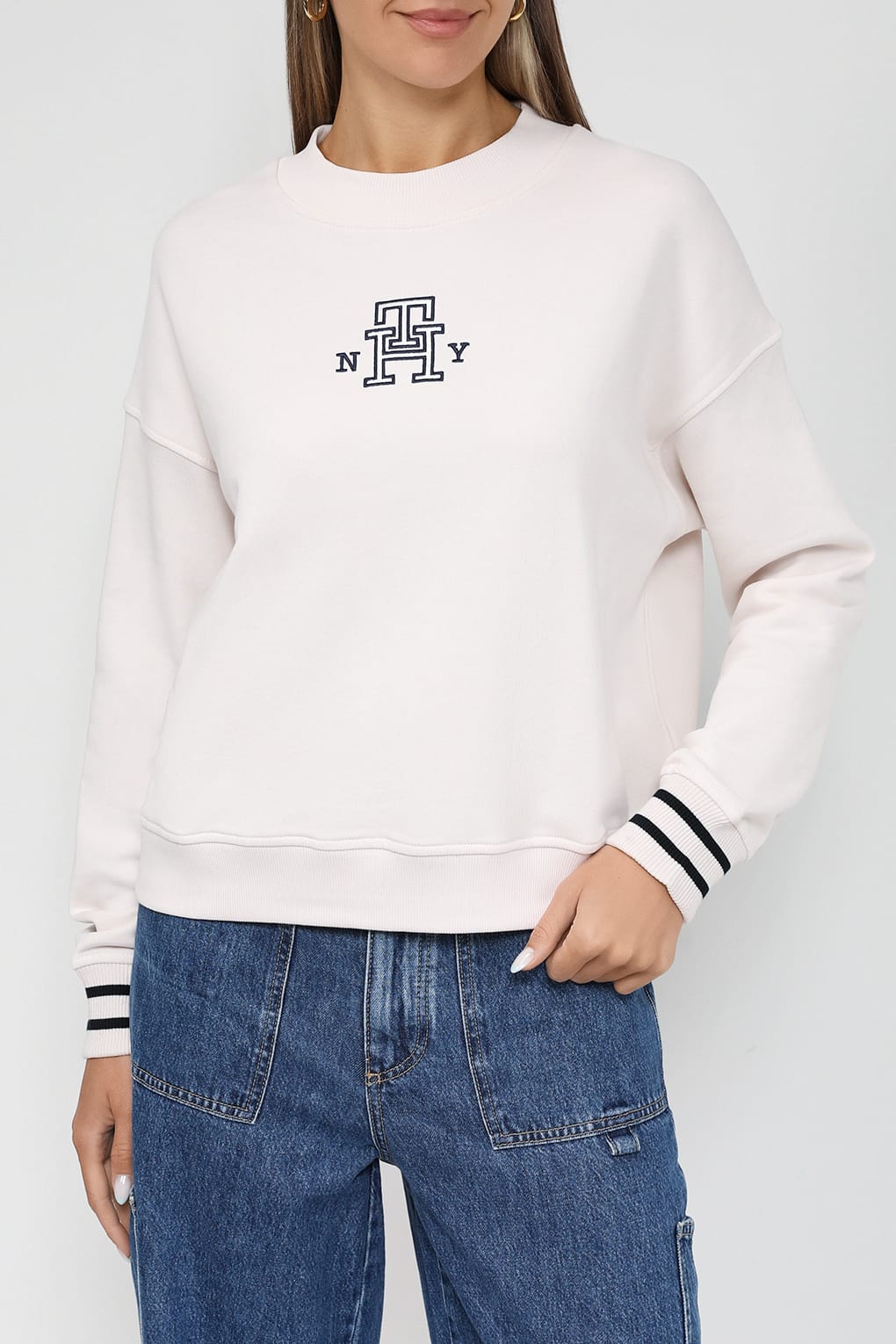 

Свитшот женский Tommy Hilfiger WW0WW39369 белый S, WW0WW39369