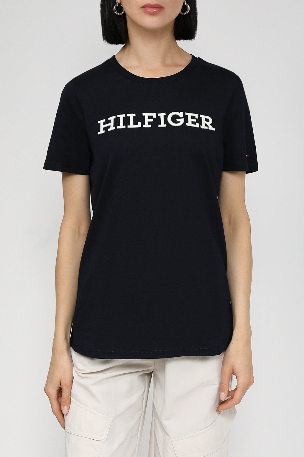 

Футболка женская Tommy Hilfiger WW0WW40057 синяя M, Синий, WW0WW40057