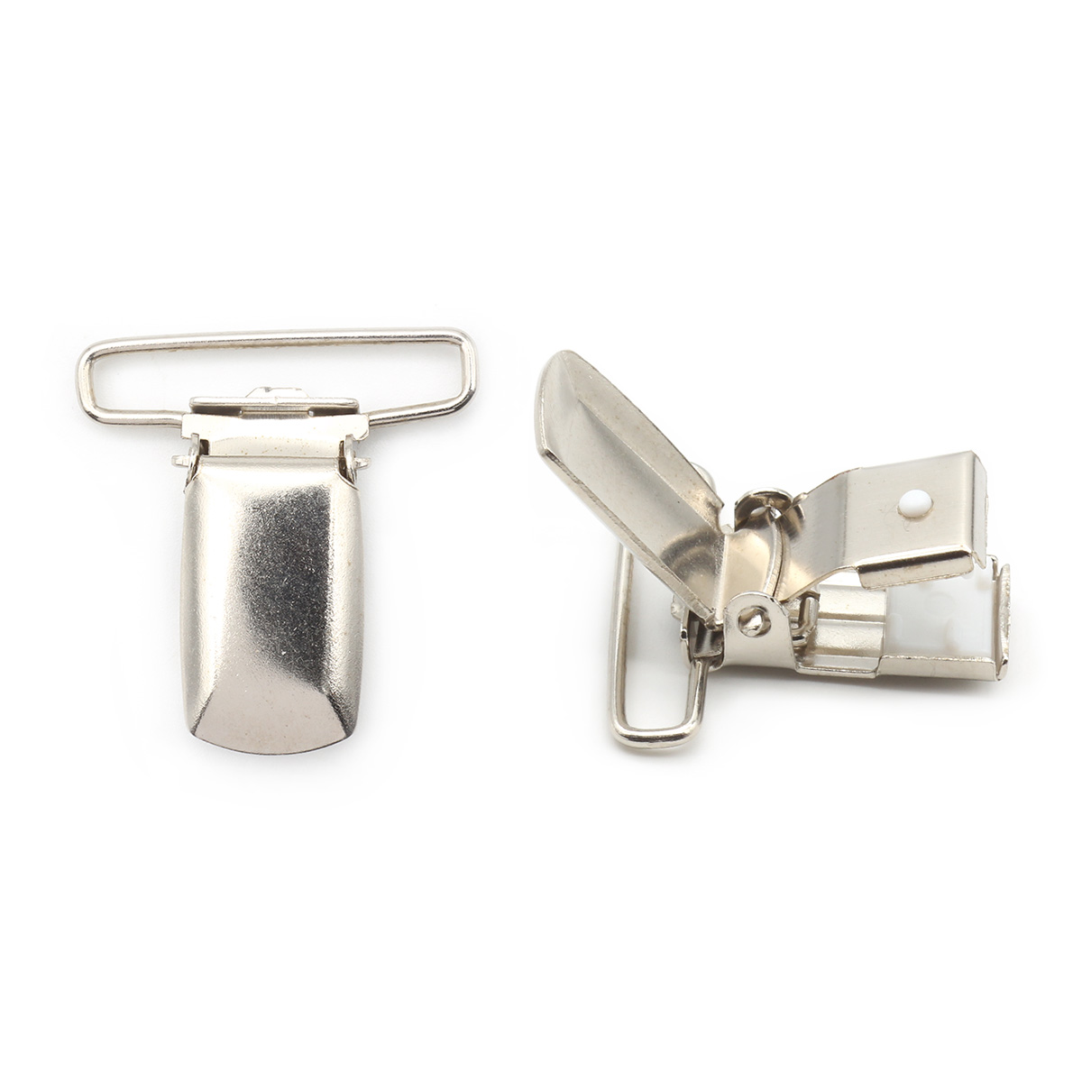 Клипса для подтяжек Гладкая 30мм металл, уп.20шт NEW STAR, никель
