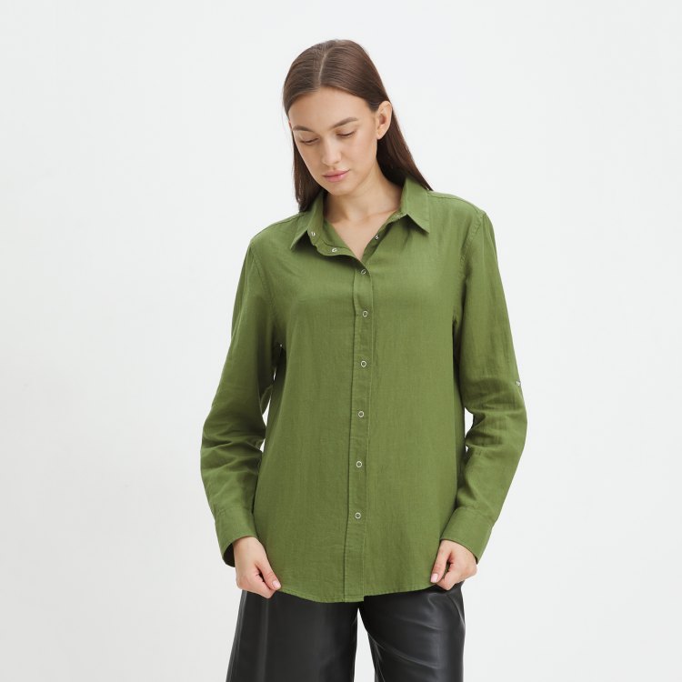 

Рубашка женская Maison David BLN923-1 зеленая XS, Зеленый, BLN923-1