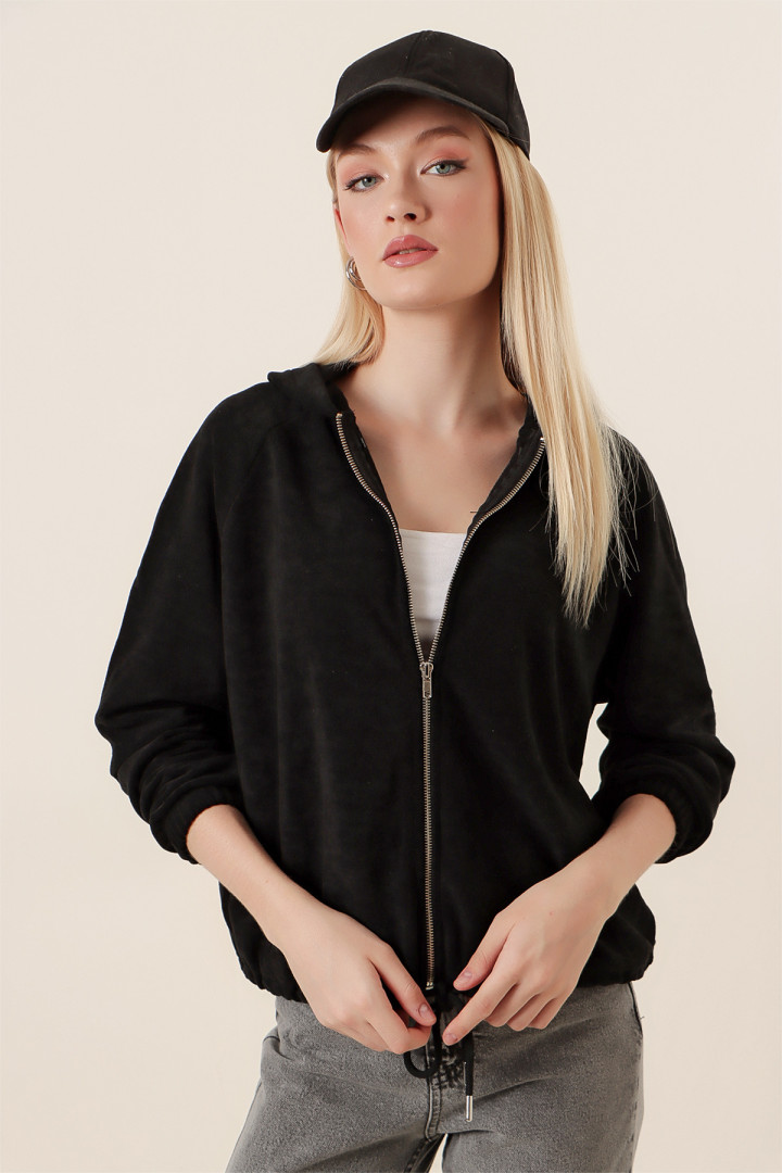 

Толстовка женская GİENS Z-000007829_C01 черная L (доставка из-за рубежа), Z-000007829_C01